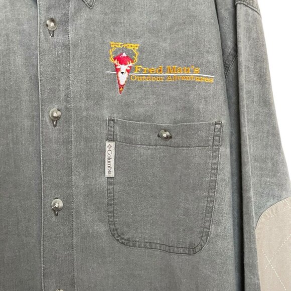 Vintage‎ Columbia Shirt Size Large L Hunting Elbow Pads Button Down - Picture 3 of 9